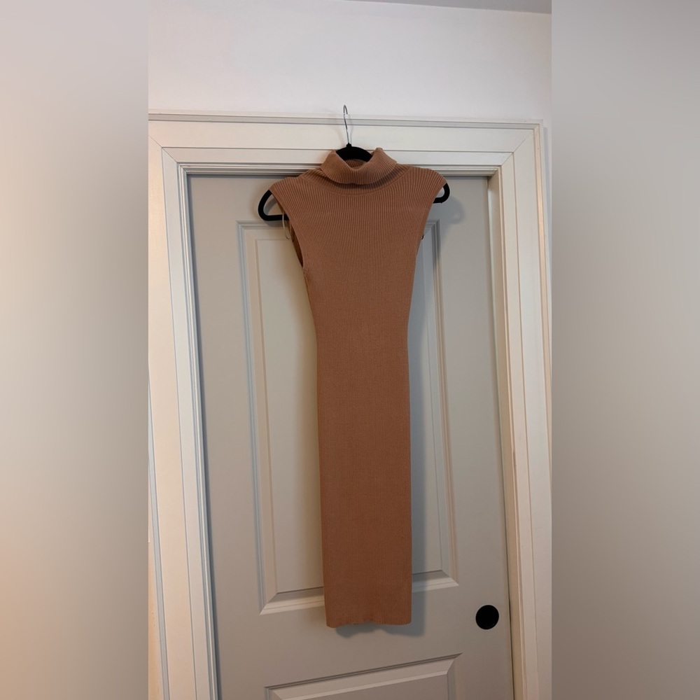 Lola Tan Sleeveless Midi Dress